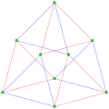 3{4}2, or , with 9 vertices, and 6 (triangular) 3-edges[13]