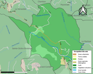 Kolorowa mapa przedstawiająca użytkowanie gruntów.