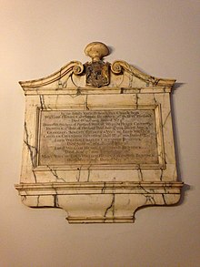 Memorial at the Bentinck family vault in St Marylebone Parish Church, London