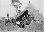 A dental officer of the 34th Australian Dental Unit, working at an advanced post in France