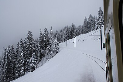 railway Winteregg - Mürren in winter