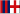 Rouge et bleu (rayures) avec croix rouge et bleue.