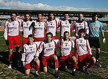 Il Caserta Calcio 2007-08. Da sinistra, in piedi: Ruggiero, ?, Morale, G.L. Tucci, Olcese, ?, Cortese. Accosciati: Manco, Caldore, Polverino, Izzo.