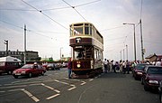 Wagen 66 der Bolton Corporation Tramways als historischer in Blackpool