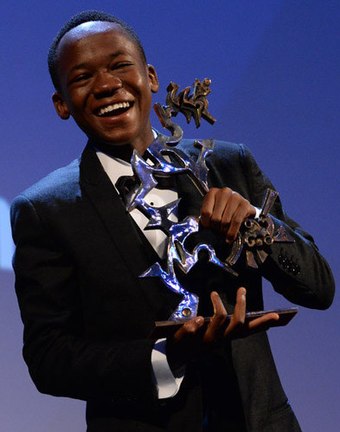 Abraham Attah winning the Marcello Mastroianni Award in 2015 for Beasts of No Nation