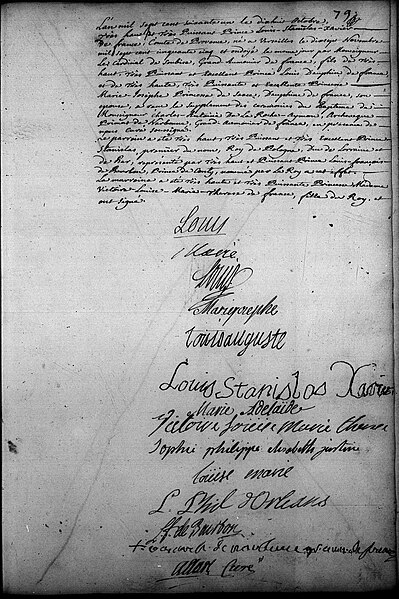 File:Acte de baptême de Louis XVIII, manuscrit, 18 octobre 1761.jpg