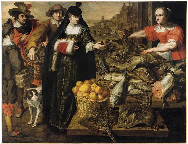 File:Adriaen van Utrecht, Marten Pepijn - A lady at the fishmarket in Antwerp.jpg