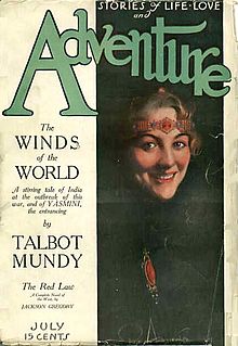 Mundy's The Winds of the World took the cover of the July 1915 issue of Adventure