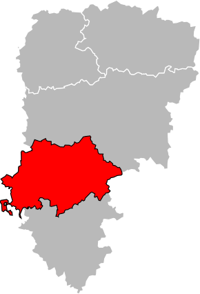 Arrondissement Soissons na mapě departementu Aisne