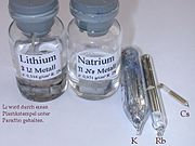 Metales alcalinos: litio, sodio, potasio, rubidio y cesio.