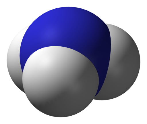 Space-filling model of the ammonia molecule