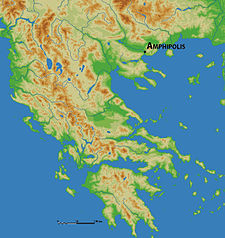 アンフィポリスの位置の位置図