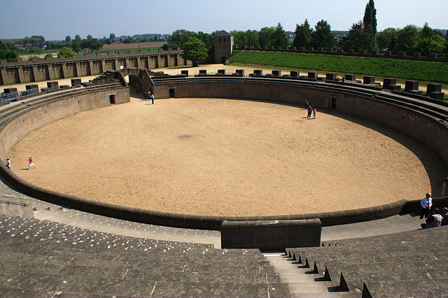 Reconstructed Roman amphitheatre in Archäologischer Park Xanten