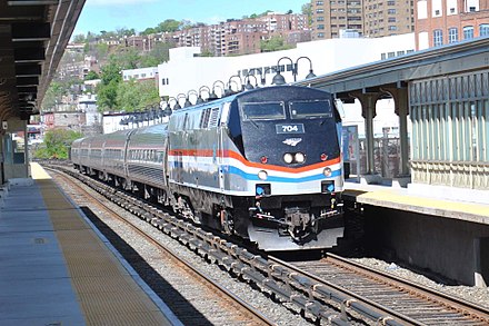 An Amtrak GE P32AC-DM, an example of an electro-diesel locomotive