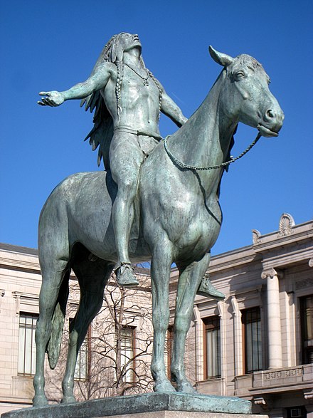 Cyrus Dallin's Appeal to the Great Spirit (1908) stands outside the museum's main entrance facing Huntington Avenue.