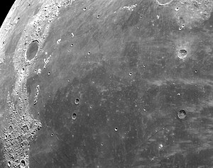 Lunar mare and craters captured on Orion's return flyby