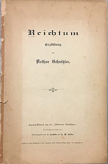 Reichtum Schnitzler Wikipedia