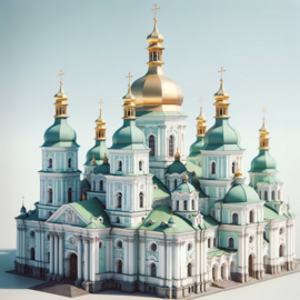 Artistic image of the Saint Sophia Cathedral in Kyiv, by ChatGPT 4.0 & Dall-E 3.0 (2024).png