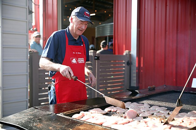 Hutchinson grilling pork at the 2023 Iowa State Fair