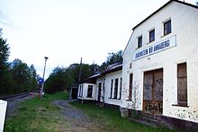 Bahnhof Bärenstein (Kr Annaberg), Empfangsgebäude Gleisseite (2016)