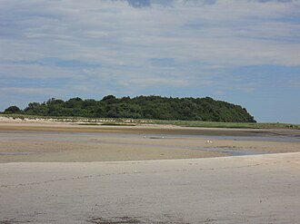 Bar Island seen from Sandy Point at low tide. Bar island 1.JPG