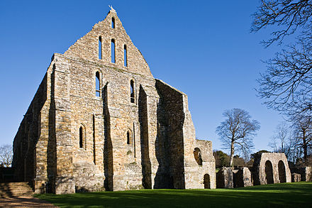 Ruins of the monks' dormitory at Battle Abbey