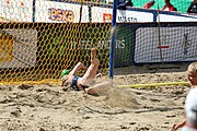 Deutsch: Beachhandball Europameisterschaften 2019 (Beach handball Euro); Tag 2: 3. Juli 2019 – Frauen, Vorrunde Gruppe A, Türkei-Norwegen 0:2 (17:22, 12:20) English: Beach handball Euro; Day 2: 3 July 2019 – Women Preliminary Round Group A – Turkey-Norway 0:2 (17:22, 12:20)