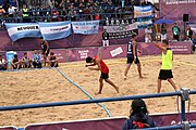 Deutsch: Beachhandball bei den Olympischen Jugendspielen 2018; Tag 5, 10. November 2018; Jungen, Hauptrunde - Thailand-Argentinien 2:1 English: Beach handball at the 2018 Summer Youth Olympics at 11 October 2018 – Boys Main Round – Thailand-Argentina 2:1