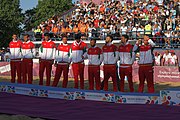 Deutsch: Beachhandball bei den Olympischen Jugendspielen 2018 in Buenos Aires; Tag 7, 13. Oktober 2018; Medaillenzeremonie Jungs - Gold: Spanien, Silber: Portugal, Bronze: Argentinien English: Beach handball at the 2018 Summer Youth Olympics in Buenos Aires at 13 October 2018 – Medal Ceremony Boys - Gold: Spain, Silver: Portugal, Bronze: Argentina Español: Handball de playa en los Juegos Olimpicos de la Juventud Buenos Aires 2018 en 13 de octubre de 2018 – Medalla Ceremonia para niños - Oro: España, Plata: Portugal, Bronce: Argentina