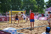 Deutsch: Beachhandball bei den Olympischen Jugendspielen 2018 in Buenos Aires; Tag 7, 13. Oktober 2018; Jungen, Halbfinale – Spanien-Kroatien 2:1 English: Beach handball at the 2018 Summer Youth Olympics in Buenos Aires at 13 October 2018 – Boys Semifinal – Spain-Croatia 2:1 Español: Handball de playa en los Juegos Olimpicos de la Juventud Buenos Aires 2018 en 13 de octubre de 2018 – Semifinales de chicos - España-Croacia 2:1