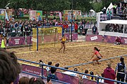 Deutsch: Beachhandball bei den Olympischen Jugendspielen 2018; Tag 6, 12. Oktober 2018; Mädchen, Hauptrundenspiel – Chinese Taipei (Taiwan)-Argentinien 1:2 English: Beach handball at the 2018 Summer Youth Olympics at 12 October 2018 – Girls Main Round – Chinese Taipei (Taiwan)-Argentina 1:2