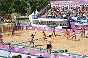 Deutsch: Beachhandball bei den Olympischen Jugendspielen 2018; Tag 3, 9. Oktober 2018; Mädchen, Vorrunde, Gruppe A - Chinese Taipei (Taiwan)-Mauritius 2:0 English: Beach handball at the 2018 Summer Youth Olympics at 9 October 2018 – Girls Preliminary Round Group A‎ – Chinese Taipei-Mauritius 2:0