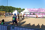 Deutsch: Beachhandball bei den Olympischen Jugendspielen 2018; Tag 3, 9. Oktober 2018; Mädchen, Vorrunde, Gruppe B - Venezuela-Niederlande 1:2 English: Beach handball at the 2018 Summer Youth Olympics at 9 October 2018 – Girls Preliminary Round Group B‎ – Venezuela-Netherlands 1:2