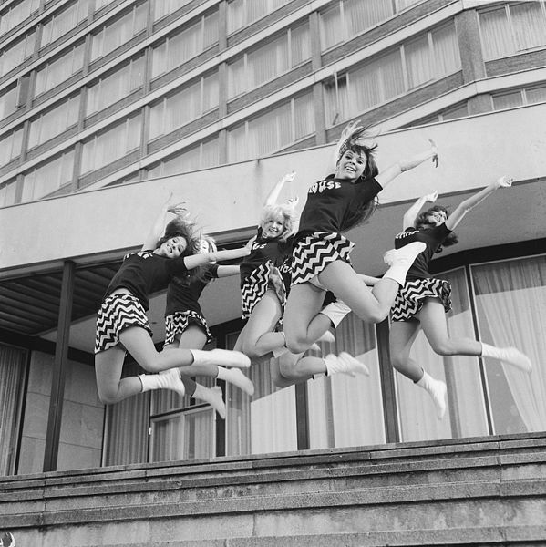 September 1966: Beat Girls picture showing original Pan's People dancers; from left, Dee Dee Wilde, Lorelly Harris, Babs Lord, Flick Colby and Penny F