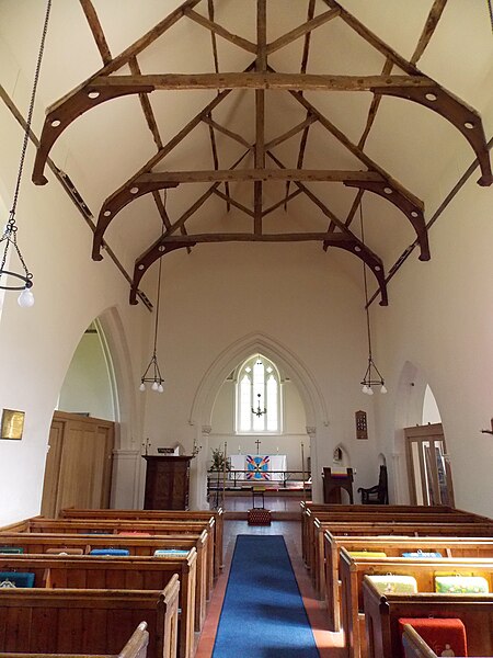 File:Berden St Nicholas interior - 13 nave and chancel from tower arch.jpg