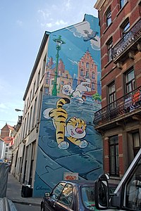 Фрески кота Билли в Брюсселе. Jpg