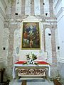 Altare laterale sinistro dell'abbazia di Sant'Andrea di Borzone, Borzonasca, Liguria, Italia