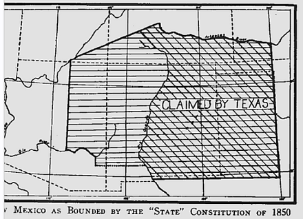 Proposed boundaries for the earlier federal State of New Mexico, 1850