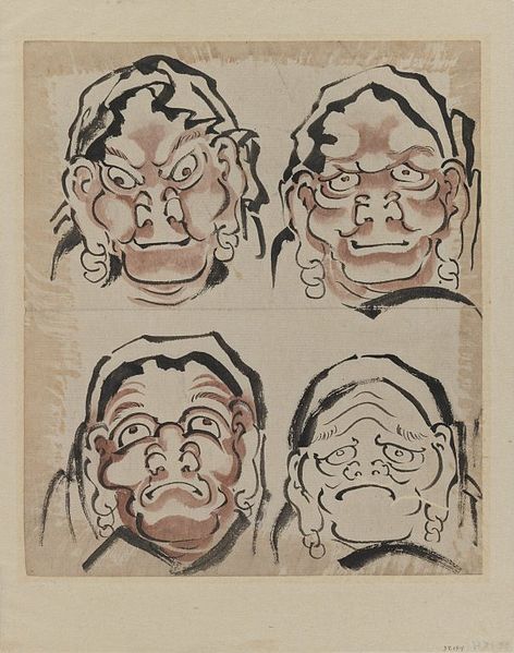 File:Brooklyn Museum - Sketch of Four Faces - Katsushika Hokusai.jpg