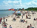 Am Strand im Stadtteil Brzeźno, der am Meer liegt.