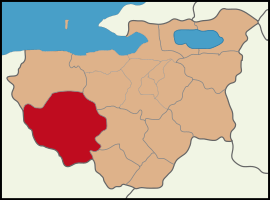 Map showing Mustafakemalpaşa District in Bursa Province
