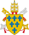 Escudu d'armes del S. S. Paulo III. Col blasón de la familia Farnesio.