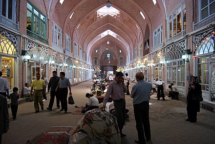 Mozaffarieh: Tabriz Bazaar, Iran, devoted to carpet selling.