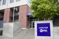 The station's new home in First Hill, where the combined Cascade PBS relocated to in 2023. Cascade PBS, 361 Broadway, Seattle - Off Staircase.png