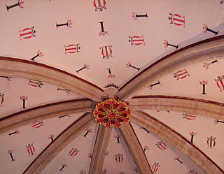 Florón policromado en la Catedral de Canterbury