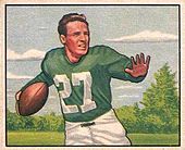 Clyde Scott was drafted 8th overall by the Philadelphia Eagles in the 1948 NFL draft ClydeScott1950Bowman.jpg