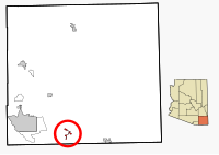 Location in Cochise County and the state of Arizona