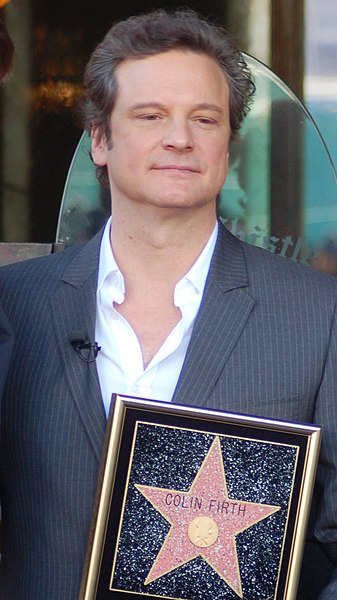 Firth receiving a star on the Hollywood Walk of Fame in 2011