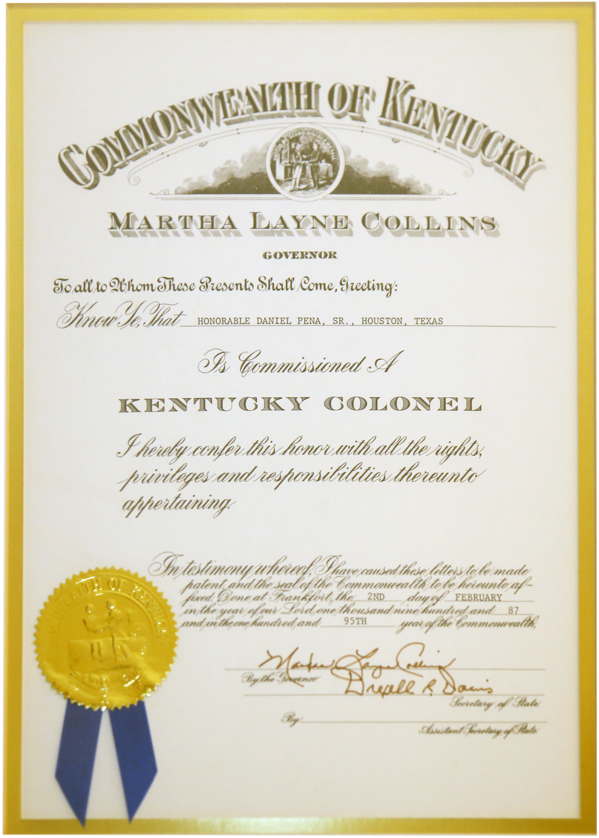 Kentucky Colonel - Wikipedia Intended For Army Good Conduct Medal Certificate Template