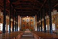 Interior dari sebuah gereja kayu di Concepcion, Santa Cruz, Bolivia